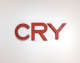 Slightly mismatched red san-serif letters mounted to a wall. They spell the word CRY.